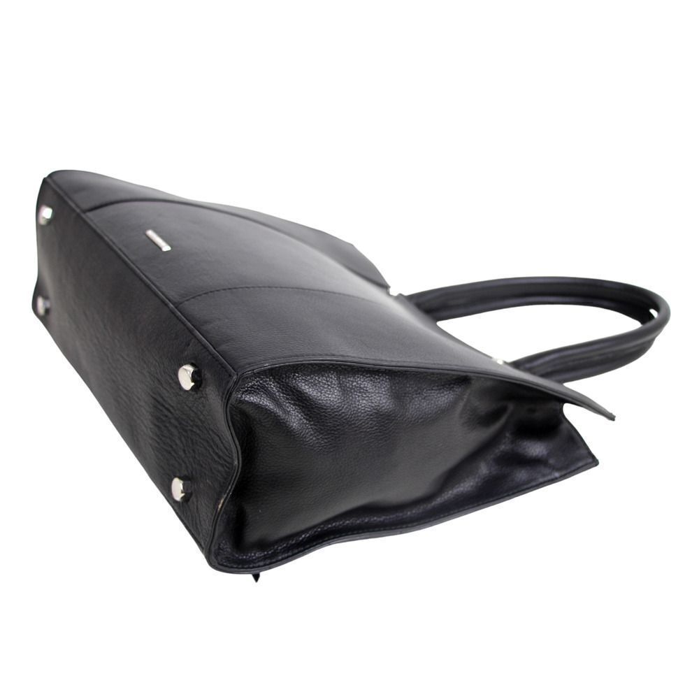 LARGE Rebecca Minkoff BLACK GENUINE LEATHER TOTE BUSINESS SHOULDER BAG HANDBAG 2 - Picture 8 of 15